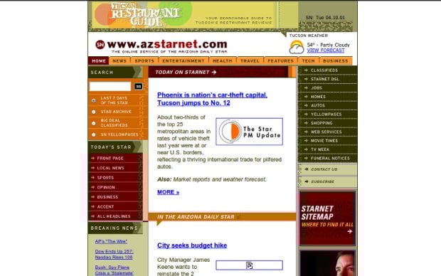 2001 StarNet homepage